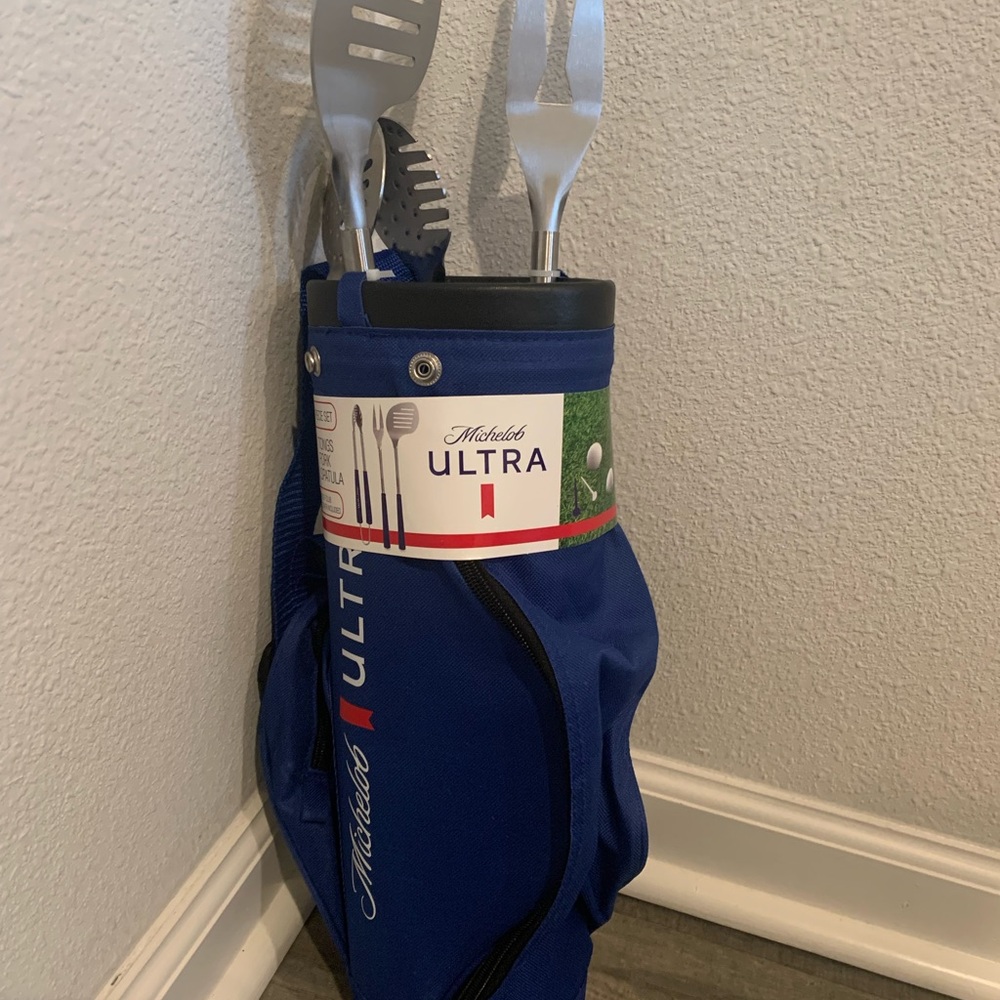 Michelob Ultra Blue Golf Bag with BBQ Tools